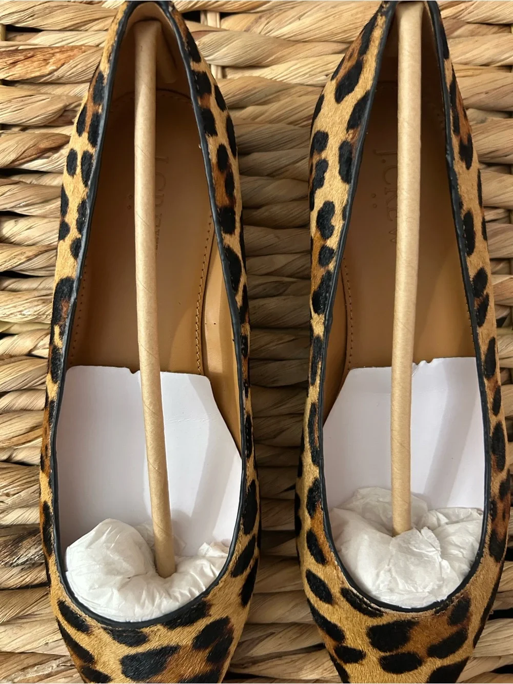 J. Crew Leopard Print Pointed Toe Flats - Brown/Black